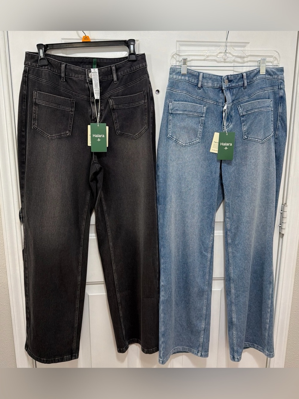 NWT Bundle Of Two Halara Flex Denim  Jeans Medium Regular Blue & Black